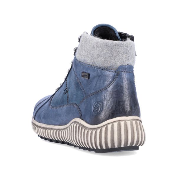 Remonte Leather Women's Mid Height Boots| R8276-01 Mid-height Boots - Blue Combination | Free Delivery