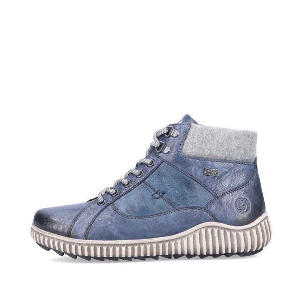 Remonte Leather Women's Mid Height Boots| R8276-01 Mid-height Boots - Blue Combination | Free Delivery