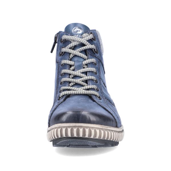 Remonte Leather Women's Mid Height Boots| R8276-01 Mid-height Boots - Blue Combination | Free Delivery