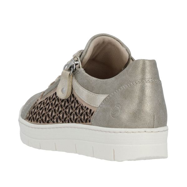 Remonte Women's shoes | Style D5830 Casual Lace-up with zip - Metallic | Free Delivery