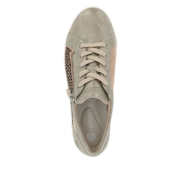 Remonte Women's shoes | Style D5830 Casual Lace-up with zip - Metallic | Free Delivery