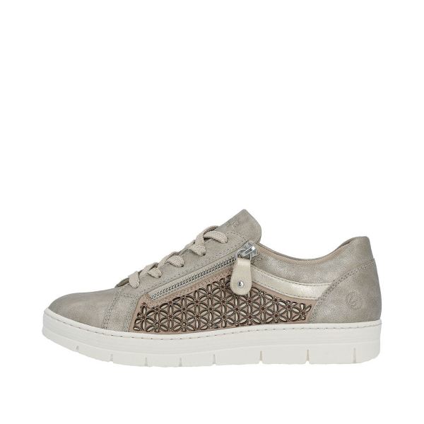 Remonte Women's shoes | Style D5830 Casual Lace-up with zip - Metallic | Free Delivery