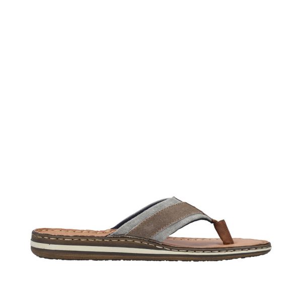 Rieker Men's sandals | Style 21095 Casual Flip Flop - Grey Combination | Free Delivery