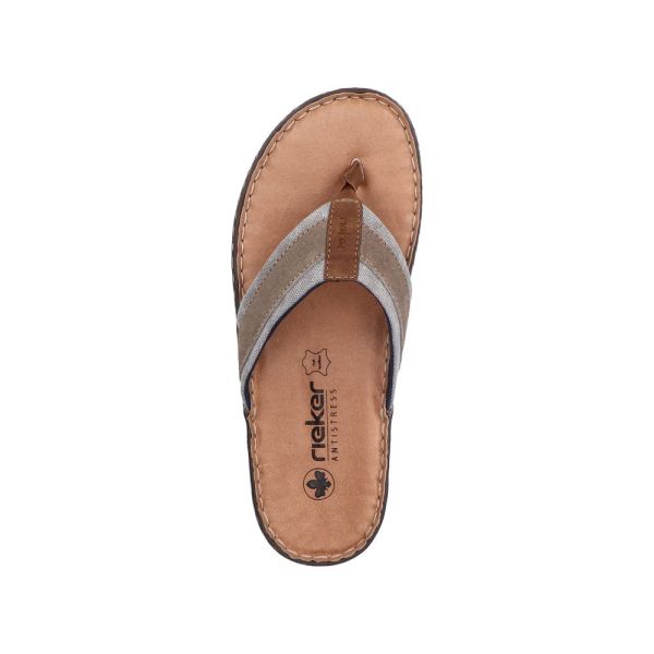Rieker Men's sandals | Style 21095 Casual Flip Flop - Grey Combination | Free Delivery