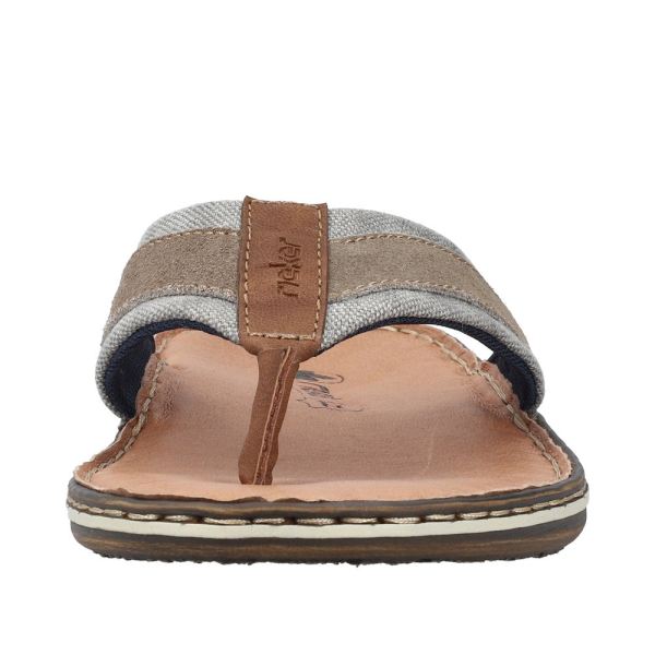 Rieker Men's sandals | Style 21095 Casual Flip Flop - Grey Combination | Free Delivery