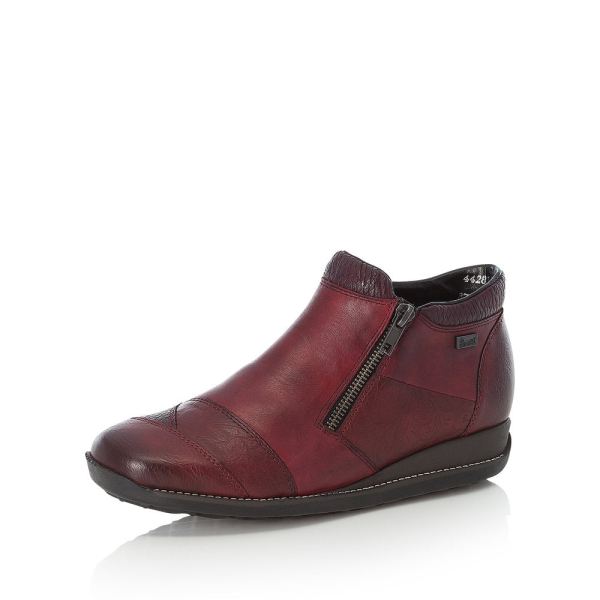 Rieker Leather Women's short boots| 44281 Ankle Boots - Red | Free Delivery