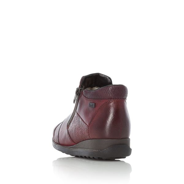 Rieker Leather Women's short boots| 44281 Ankle Boots - Red | Free Delivery