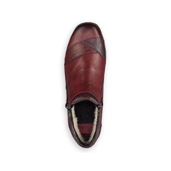 Rieker Leather Women's short boots| 44281 Ankle Boots - Red | Free Delivery