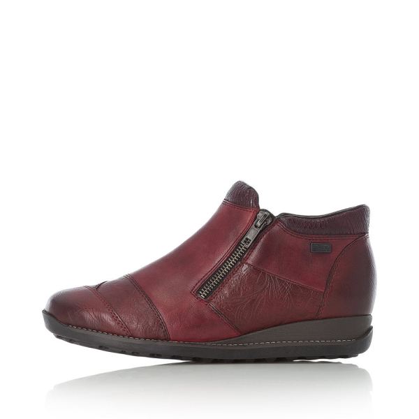 Rieker Leather Women's short boots| 44281 Ankle Boots - Red | Free Delivery