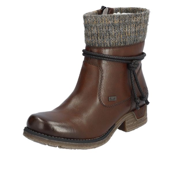 Rieker Synthetic Material Women's short boots| 79688 Ankle Boots - Brown | Free Delivery