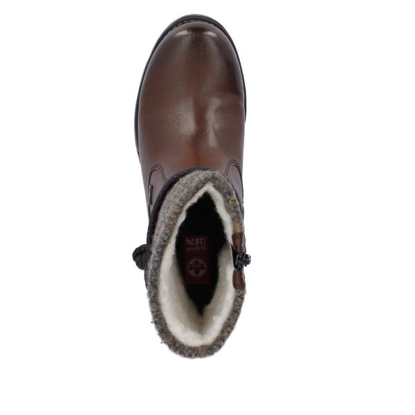 Rieker Synthetic Material Women's short boots| 79688 Ankle Boots - Brown | Free Delivery