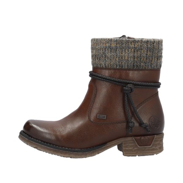 Rieker Synthetic Material Women's short boots| 79688 Ankle Boots - Brown | Free Delivery