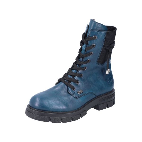 Rieker Synthetic Material Women's mid height boots| Z9124 Mid-height Boots - Blue | Free Delivery