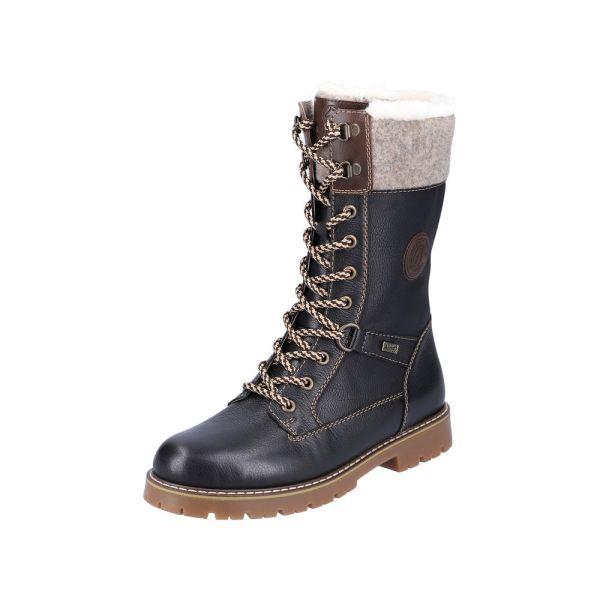 Remonte Leather Women's Mid Height Boots| D9379 Mid-height BootsFlip Grip - Black Combination | Free Delivery