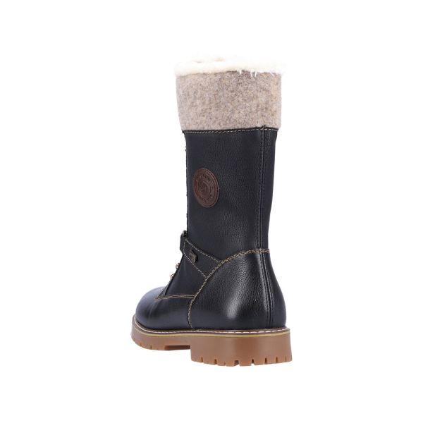 Remonte Leather Women's Mid Height Boots| D9379 Mid-height BootsFlip Grip - Black Combination | Free Delivery