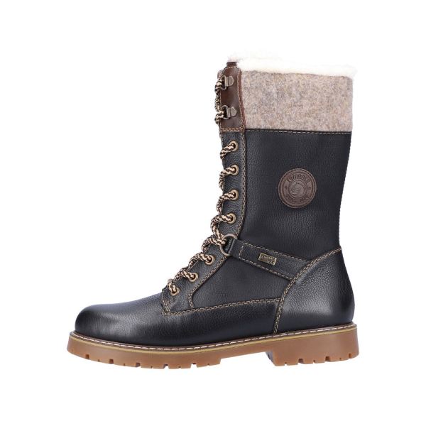 Remonte Leather Women's Mid Height Boots| D9379 Mid-height BootsFlip Grip - Black Combination | Free Delivery