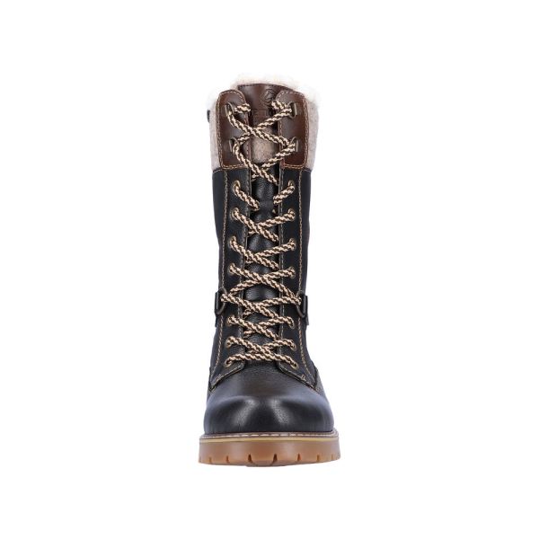 Remonte Leather Women's Mid Height Boots| D9379 Mid-height BootsFlip Grip - Black Combination | Free Delivery