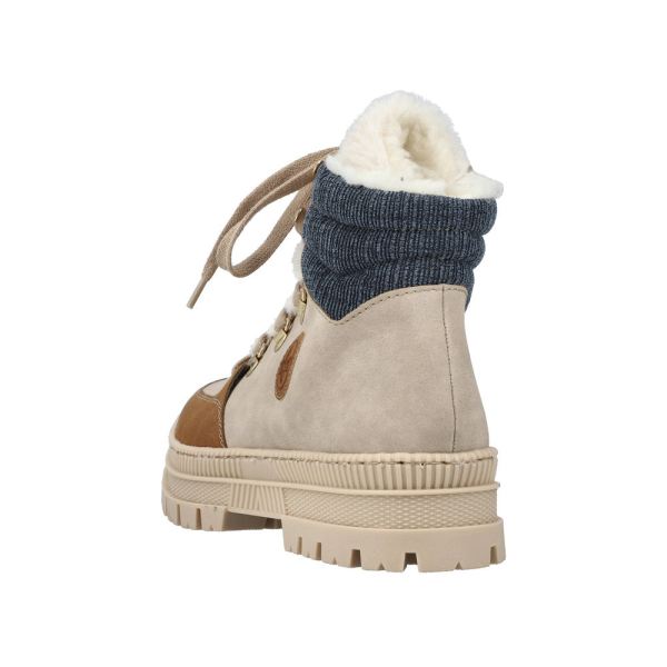 Rieker Synthetic Material Women's short boots| Z1810 Ankle Boots - Beige Combination | Free Delivery