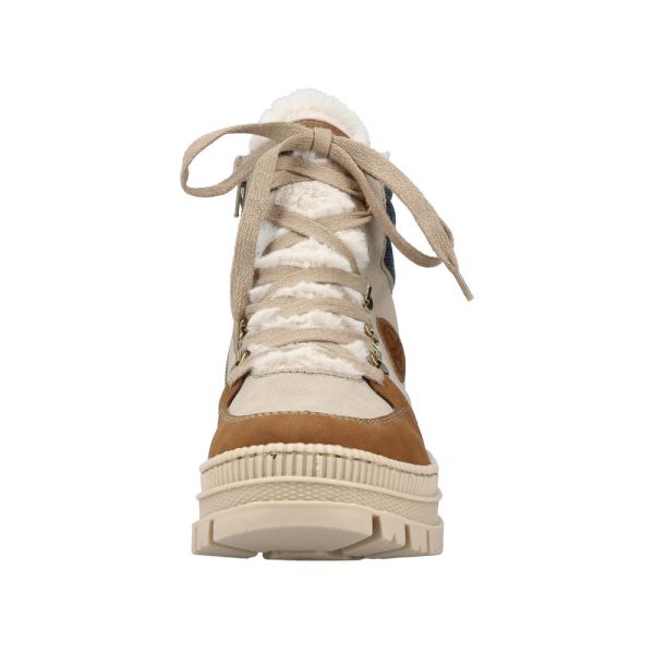 Rieker Synthetic Material Women's short boots| Z1810 Ankle Boots - Beige Combination | Free Delivery
