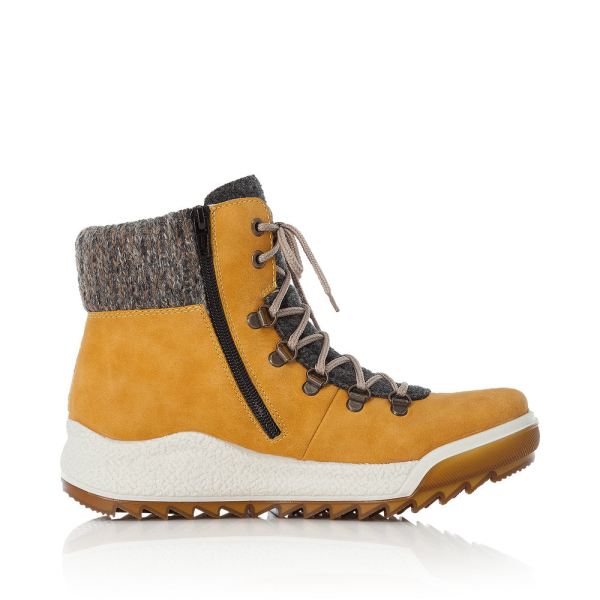 Rieker Synthetic leather Women's Short Boots| Y4730 Ankle Boots - Yellow | Free Delivery
