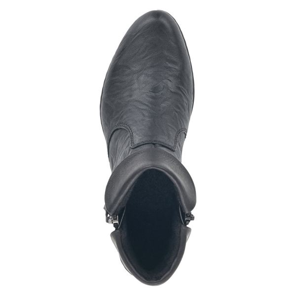 Rieker Leather Women's short boots| Y07A8 Ankle Boots - Black | Free Delivery