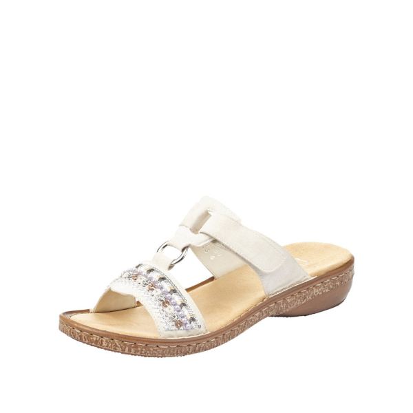 Rieker Women's sandals | Style 628M6 Casual Mule - White | Free Delivery