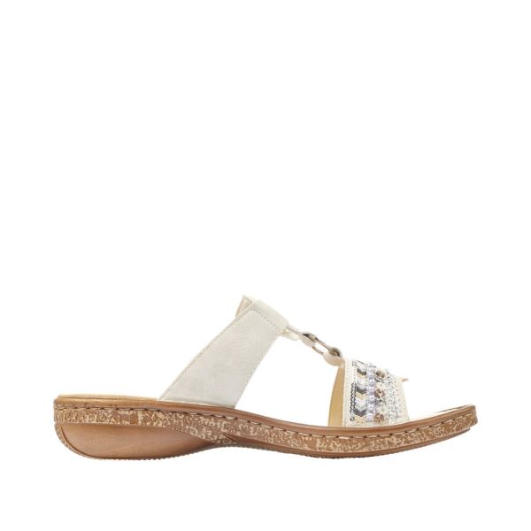 Rieker Women's sandals | Style 628M6 Casual Mule - White | Free Delivery