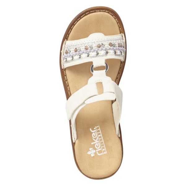 Rieker Women's sandals | Style 628M6 Casual Mule - White | Free Delivery