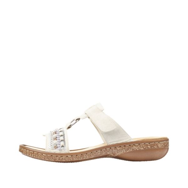 Rieker Women's sandals | Style 628M6 Casual Mule - White | Free Delivery