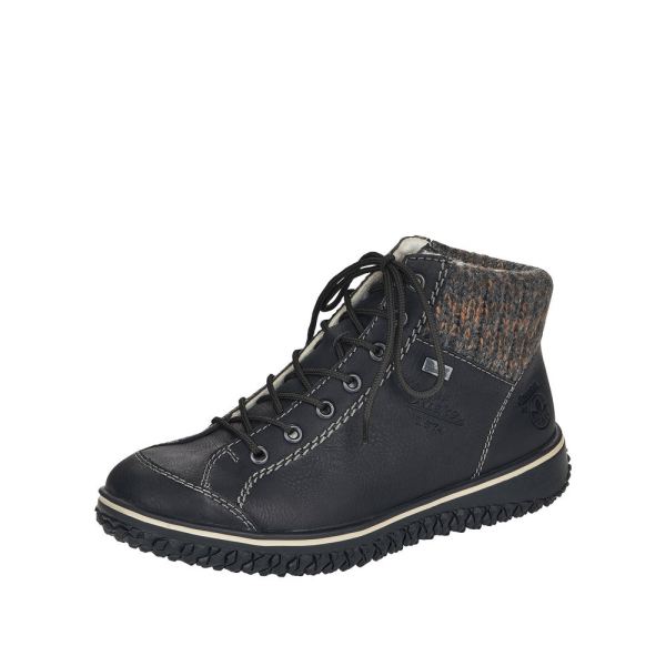 Rieker Synthetic Material Women's short boots| Z4243-01 Ankle Boots - Black Combination | Free Delivery