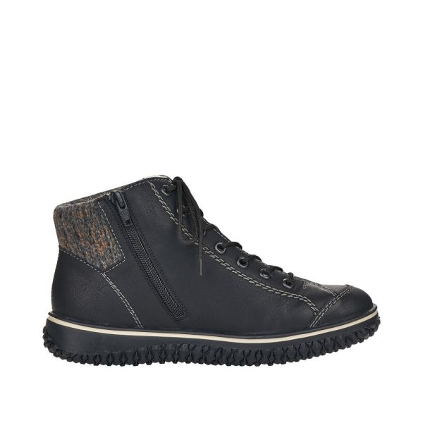 Rieker Synthetic Material Women's short boots| Z4243-01 Ankle Boots - Black Combination | Free Delivery