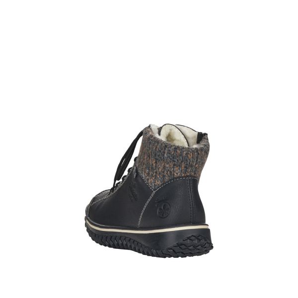 Rieker Synthetic Material Women's short boots| Z4243-01 Ankle Boots - Black Combination | Free Delivery