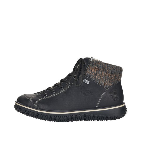 Rieker Synthetic Material Women's short boots| Z4243-01 Ankle Boots - Black Combination | Free Delivery