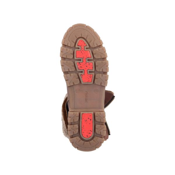 Rieker Synthetic Material Women's short boots| Z1082 Ankle BootsFiber Grip - Brown | Free Delivery