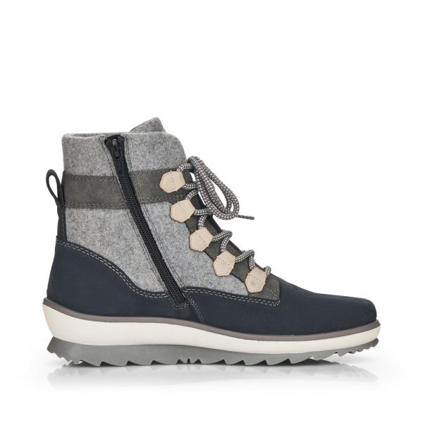 Remonte Synthetic leather Women's mid height boots| R8481 Ankle Boots - Grey Combination | Free Delivery