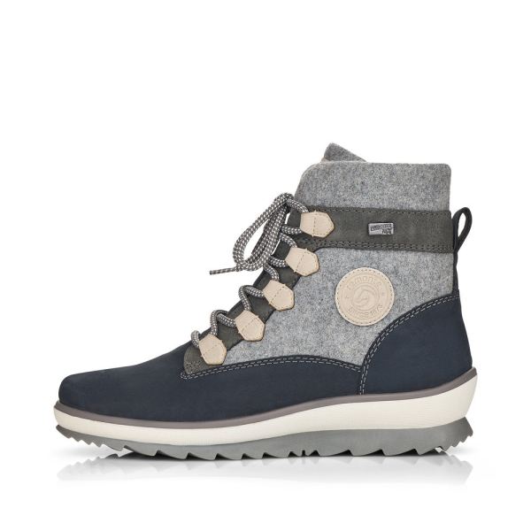 Remonte Synthetic leather Women's mid height boots| R8481 Ankle Boots - Grey Combination | Free Delivery