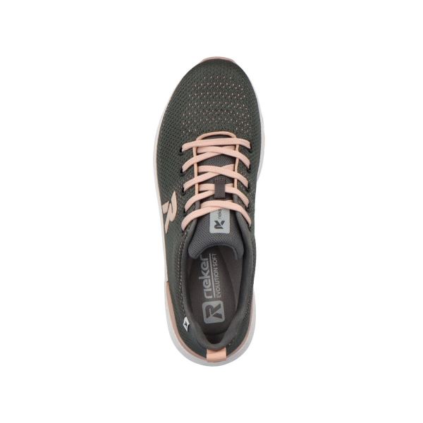 Rieker EVOLUTION Women's shoes | Style 40100 Athletic Lace-up - Grey | Free Delivery