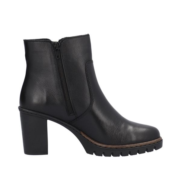 Rieker Leather Women's short boots | Y2557 Ankle Boots - Black | Free Delivery