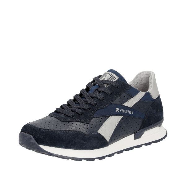Rieker EVOLUTION Men's shoes | Style U0302 Athletic Lace-up - Blue | Free Delivery