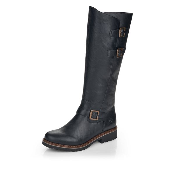 Remonte Synthetic leather Women's Tall Boots| R6590 Tall Boots - Black | Free Delivery