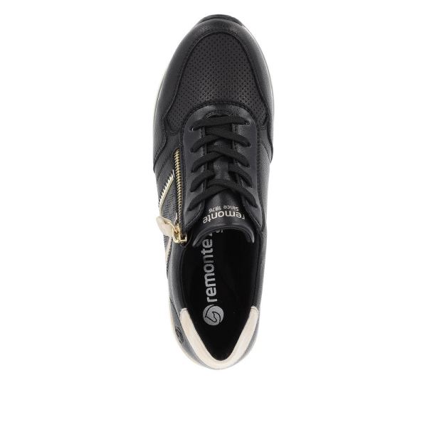 Remonte Women's shoes | Style D1318 Athletic Lace-up with zip - Black Combination | Free Delivery