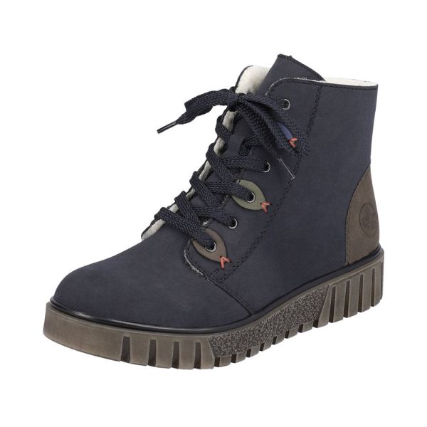 Rieker Synthetic Material Women's short boots| Y3401 Ankle Boots - Blue | Free Delivery