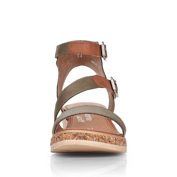 Remonte Women's sandals | Style D3052 Casual Sandal - Green Combination | Free Delivery