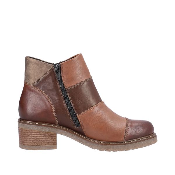 Remonte Leather Women's mid height boots| D1A75 Mid-height Boots - Brown | Free Delivery