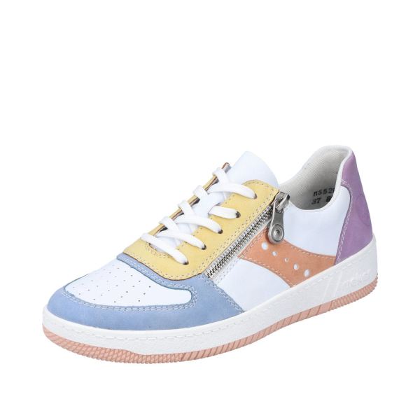 Rieker Women's shoes | Style M5520 Athletic Lace-up with zip - White Combination | Free Delivery