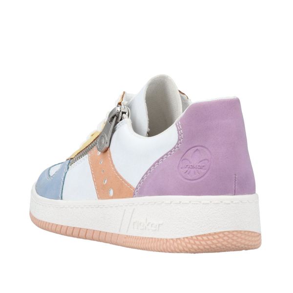 Rieker Women's shoes | Style M5520 Athletic Lace-up with zip - White Combination | Free Delivery