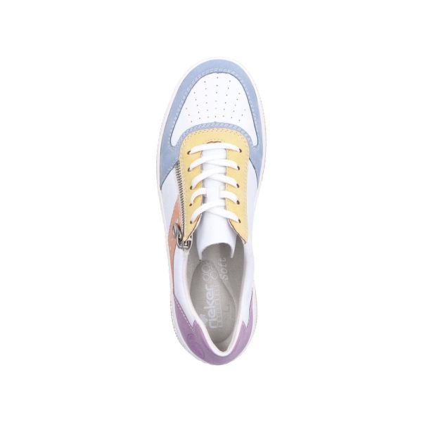 Rieker Women's shoes | Style M5520 Athletic Lace-up with zip - White Combination | Free Delivery