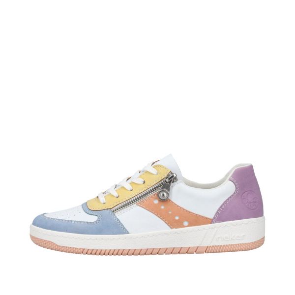 Rieker Women's shoes | Style M5520 Athletic Lace-up with zip - White Combination | Free Delivery