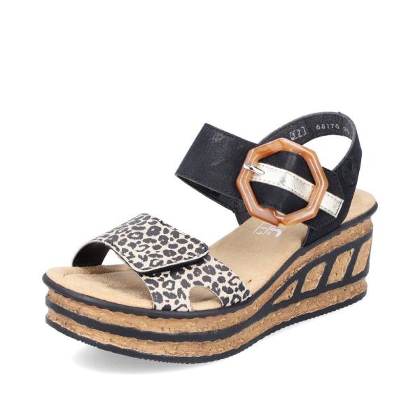 Rieker Women's sandals | Style 68176 Dress Sandal - Black Combination | Free Delivery
