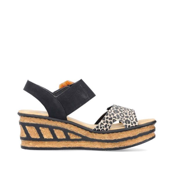 Rieker Women's sandals | Style 68176 Dress Sandal - Black Combination | Free Delivery